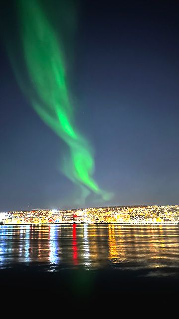 northern lights above Tromsø center