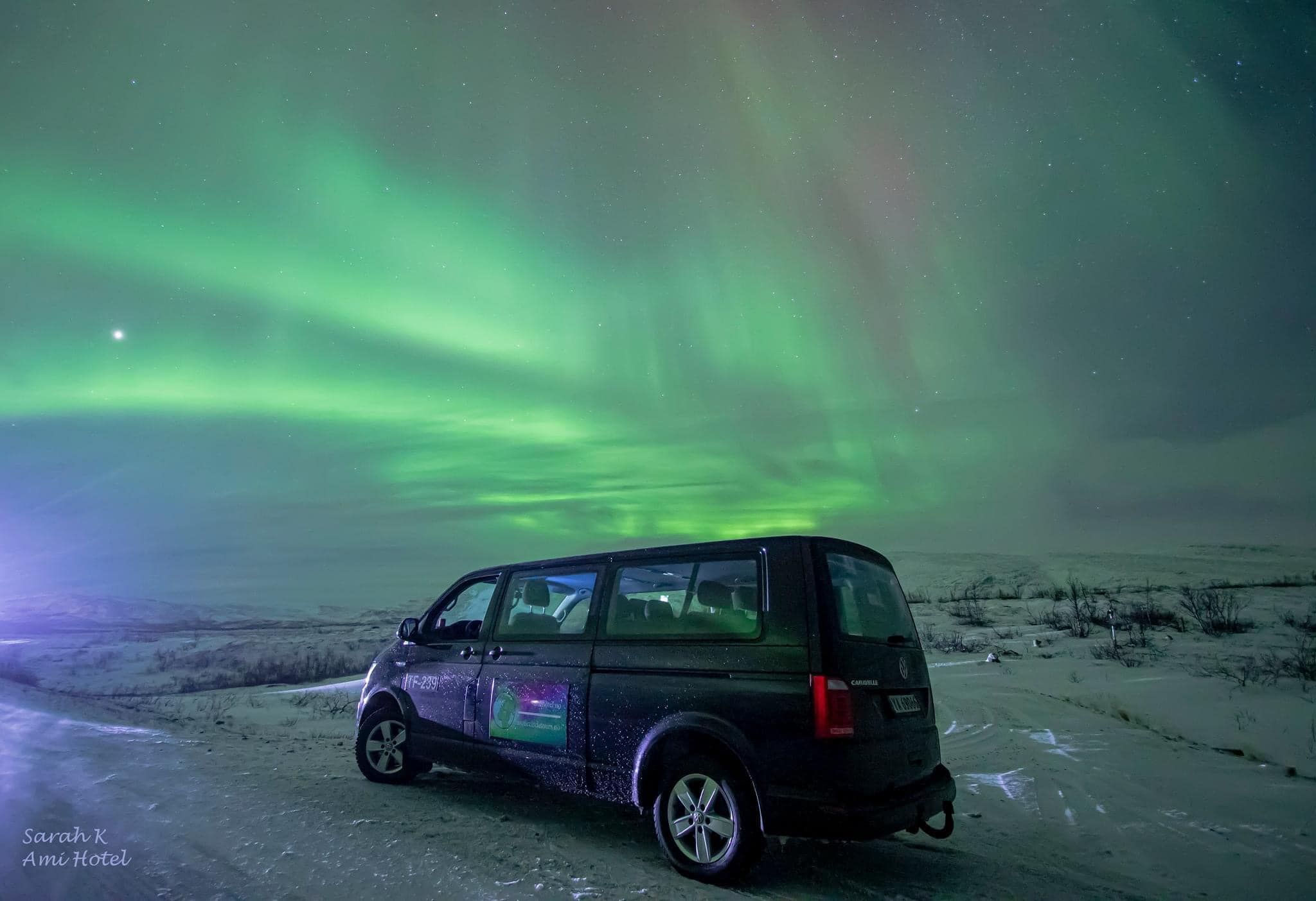 Minivan 8 seats for northern lights tours